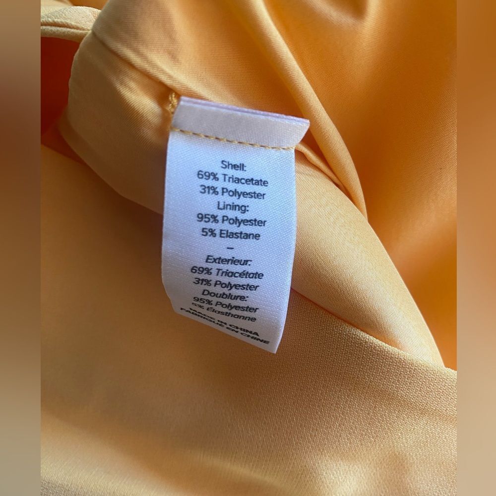CINQ a SEPT Yellow Orange Sierra Wrap Front Crepe Long Sleeve Mini Dress Sz 2 - Picture 13 of 14